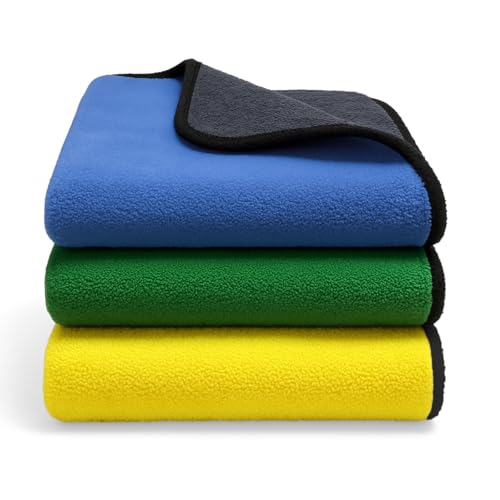 Kit 3 Toalha Pano de Microfibra Automotivo, 2 Lados, 600gsm, 40x4...