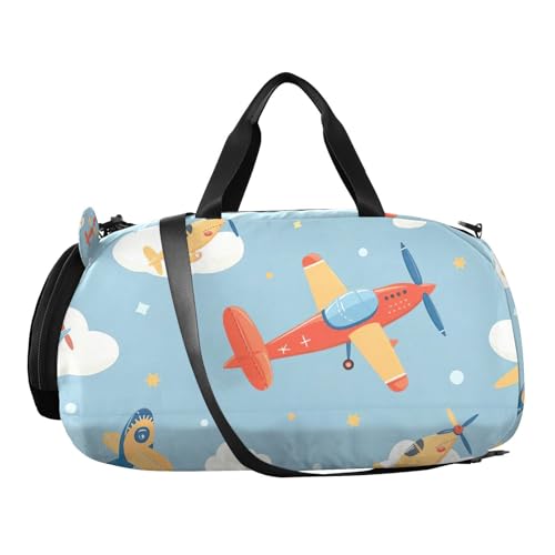 YETTASBIN Sport Travel Duffel Bag for Girls Boys, Airplane Large Waterproof Weekender Overnight Bag, Detachable Shoulder Strap Gym Bag with Shoe Compartment & Wet Pocket2