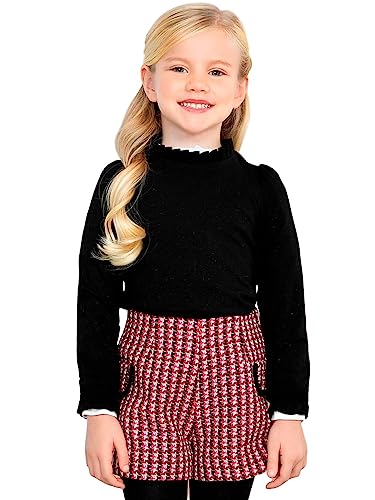 Abel & Lula Interlock Glitter Turtleneck for Girls Black