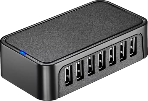 Image of Best Buy Essentials 7-Port USB Hub - Fast Data Transfer, Universal Compatibility, USB 2.0, Compact Design for Laptop, PC, Mac, Smartphone & Tablet
