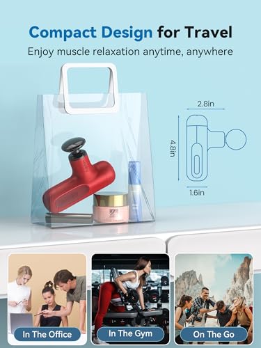 Image of HEYCHY Super Mini Massage Gun, Percussion Deep Tissues Muscle Massager, Compact Sports Travel Massage Gun, Portable Handheld Massager for Her, Home, Athletes, Office