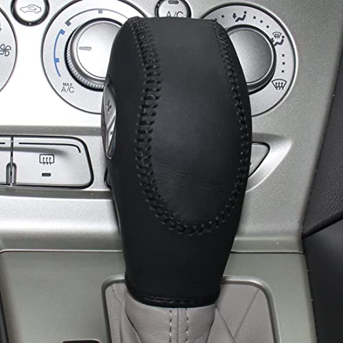 Ji Loncky Leather Gear Shift Knob Cover For Ford Focus 2012 2013 2014 2015 2016/ Ford Fiesta 2014-2016/ Fusion S 2013-2016 Fusion Se/Escape 2013-2016/ Ford C-Max 2013-2016 Transit Accessories #TOP1