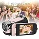 Digitalkamera HD 1080P 16MP 2,4 Zoll Drehbarer Bildschirm Camcorder 16X Zoom Recorder Fülllicht (Rosa)