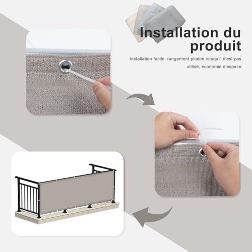 Cache balcon de qualité supérieure 0.9x5m avec anti-UV