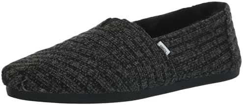 Toms Damen Alpargata Cloudbound Flacher Slipper, Schwarzes Rippstrick-Kunstfell, 39 EU