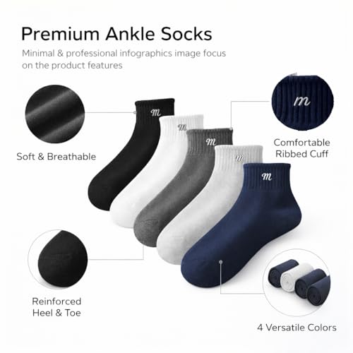 Image of Cotton Socks for Woman | Summer Socks for Women | Women Ankle Length Socks, Soft & Stretchable, Pastel Cute COLOURS, Lightweight Anti-Odor Daily Wear Gym Sports Athletic Socks