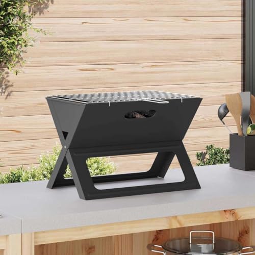 Lumanois Parrilla al Aire Libre Negro 46 x 31 x 31 cm Acero,Casa y jardín,Cocina y Comedor,Electrodomésticos de Cocina,Barbacoas,2.95kg-42004185