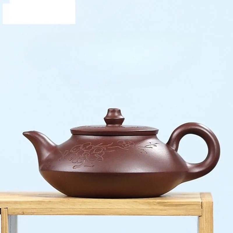 Czajnik do herbaty 210 ml Fioletowy gliniany czajnik, ręcznie robiony czajnik, surowa ruda, fioletowy gliniany czajnik do zaparzania herbaty, chiński zestaw do herbaty Zisha, naczynia do picia, sypk