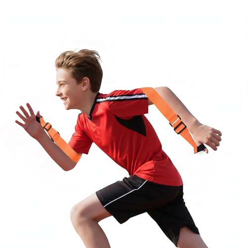 Arm Swing Trainer for Youth, Adjustable Nylon Running Arms position for 90 Degrees – Essential Running Form, Speed, Endurance - Track and Field Equipment for Track, Sprint, Agility Drills (Orange)