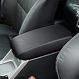 DIKSOAKR Center Console Cover Armrest Cover for 9th Gen Honda Civic 2012-2015, Luxury Leather Middle Console Cover Waterproof Car Armrest Protector Interior Accessories(Black Line)