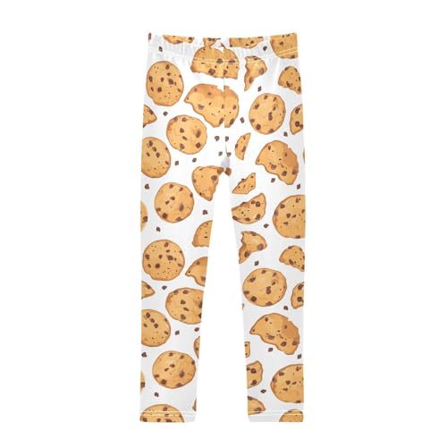 Wusikd Broken Chocolate Girls' Leggings Toddler Doodles Chip Cookies Kids Yoga Pants Dance Active Tights 4T