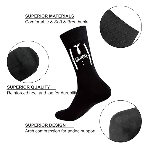 LADY & HOME Groomsmen Socks for Men - Wedding Gifts, Proposal Gift, Groom Bestman Novelty Cotton Socks4