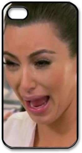 AZA Hard Case for iPhone 4, iPhone 4S, Kim Kardashian Cying Protective iPhone Cover-Black/White-Retail Packaging