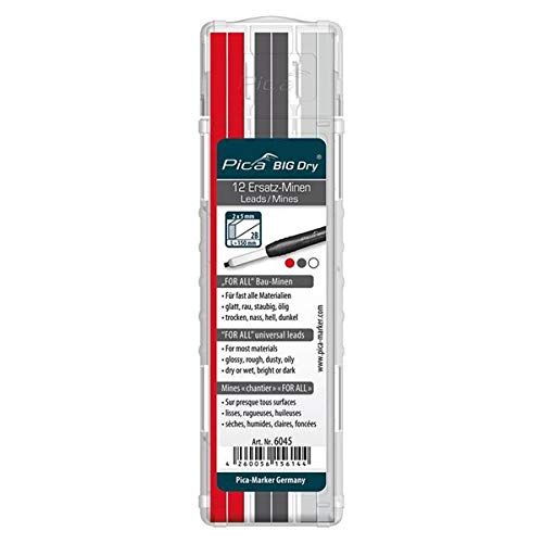 Pica 6040/SB Big-Dry Refill 12/PK Grafito & Color blanco recambio del teléfono móvil