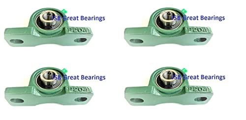 (Qty.4) UCP207-23 Solid Based Pillow Block Bearing Double Seals 1-7/16” ID 2-Bolt