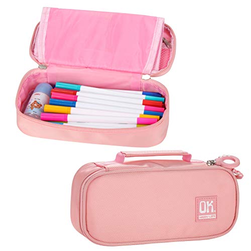 Grande trousse en toile à compartiments multiples pour papeterie, école, collège, bureau, capacité de 40 à 50 crayons HB et stylos Cover