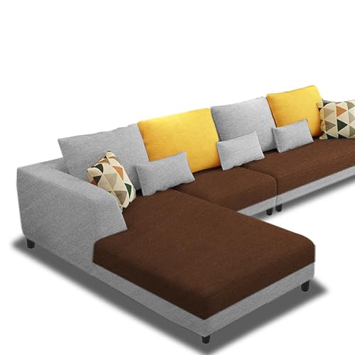 Image of Galib LHS 6 Seater L Shape Sofa Set for Living Room (Brown Grey Fabric) Premium Fabric Sofa