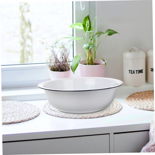 Tazón esmaltado vintage blanco 34 cm para cocina miniatura 6