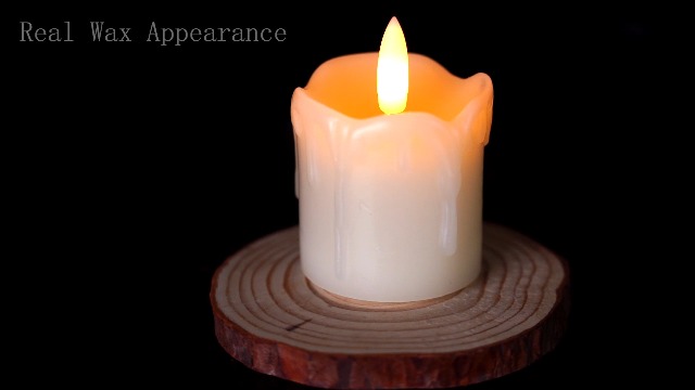 Image of Homemory Flameless Votive Candles with Timer Remote, 2 inch x 2 inch Real Wax, 300+ Hour Realistic Black Wick Battery Operated Candles, Set of 6 for Wedding, Party and Holiday Decoration (Battery Included)