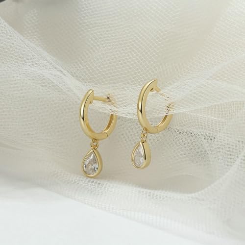 Pendientes mujer plata de ley 925 aros con circonitas y aretes 2