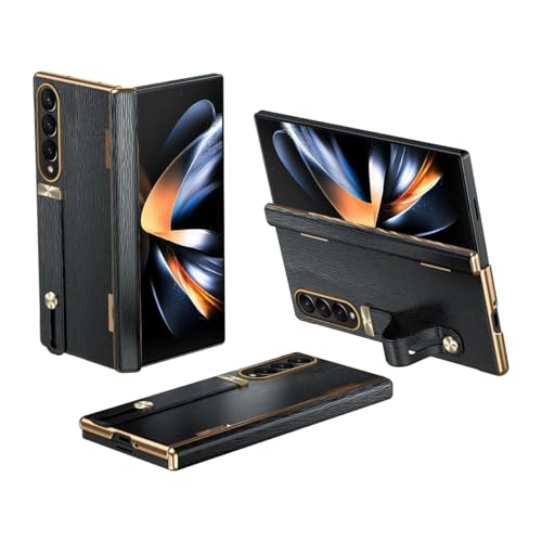 Coque Samsung Galaxy Z Fold 4 et 3 noire avec protège-écran et béquille choc