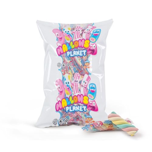 iChuches- Esponjitas Top Mallows Envueltas De Colores Para Mesas Dulces, Bolsas De Cono, Piñatas. Sin Gluten, Sin Lactosa, 0% Materia Grasa. Marshmallow (Tornado, 110)