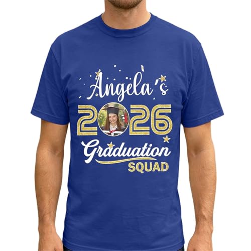 Individuell gestaltetes Abschluss-Sweatshirt für Absolventen – Erinnerungs-T-Shirt für die Familie, für Abschlussfeiern und Alumni (Blue, XL)