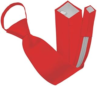 Moda Di Raza Zipper Ties For Men Zip Neckties Woven Microfiber Satin Silk Finish Neck Tie - Red 17 inches