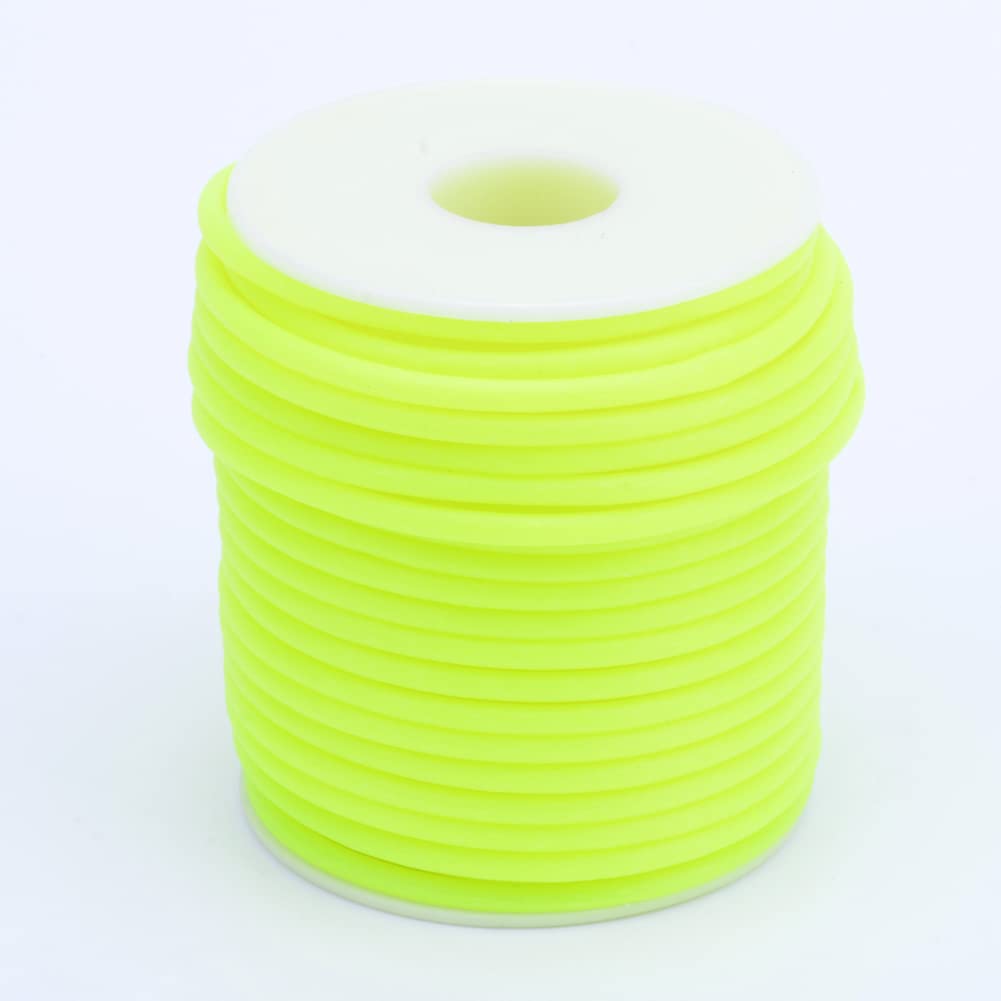 Craftdady 15m Hollow Pipe Tubing PVC Rubber Cord Rubber Tube Cord Wrapped Around For Memory Wire Necklace Bracelet Knitting, Green Yellow