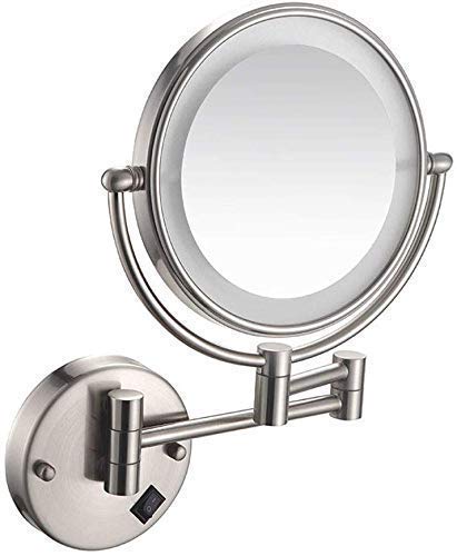 Miroir de salle de bain mural lumineux LED rechargeable USB grossissant 3x 20,3 cm