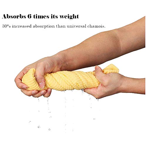 Image of CAR SAAZ Polyvinyl Alcohol Super Absorbent PVA Chamois|Leather Towel for Car, Office, Home Cleaning|Absorption Chamois Capacity 250 Ml Water(43X32 Cm)(Pack of 2), White