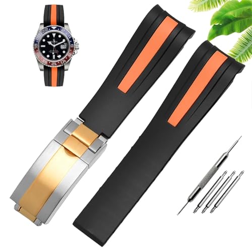 Bracelet montre caoutchouc silicone imperméable boucle déployante 22mm