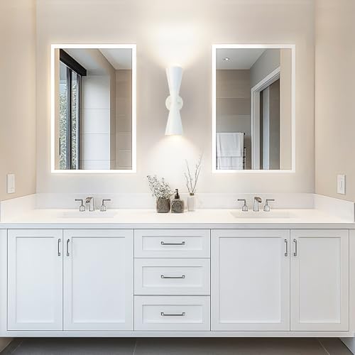 Image of Modern Indoor Wall Sconce Up and Down White Wall Sconce Mid Century Indoor Wall Light Fixture Hardwired Wall Mounted Lamp for Living Room Bathroom Bedroom Hallway 15 Inch