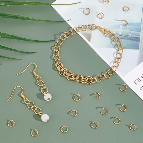 Connecteurs de bijoux en acier inoxydable 304 et anneaux ouverts dorés