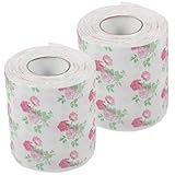 ELAYARD 2 rollos Papel Higiénico Decorativo con Patrón Floral Suave y Desechable de Papel Tisú Colorido para Baño y Mesa para Fiestas y Uso Diario