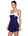 LookbookStore Women's Navy Blue Bow Swimdress Bandeau One-Piece Skirt Bathing Suit Swimsuit, Size XXL