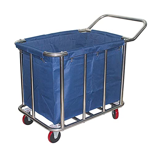ZYFC Schwerlast-Wäschesortierwagen, Rollender Wäschewagen, Kommerzieller Wäschesortierwagen mit Stahlrahmen und Griff, Rechteckiger Wäschesortierwagen für die Waschküche von Krankenhaushotels Cover