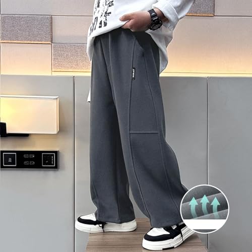 Teen Girls Wide Leg Sweatpants Fleece High Waisted Baggy Pants Drawstring Athletic Joggers Boys Fall Winter Pants3