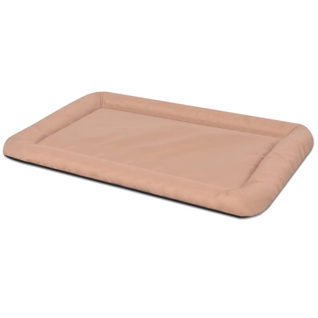 Colchón cama cesta para perros mascotas XXL 97 x 62 cm beige 02_0001614