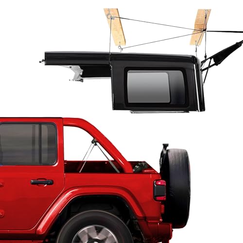 Jack Boss Hard Top Removal Fits for Jeep Wrangler Compatible with All Jeep Wrangler JK JL Models Easy One-Person Operation Roof Hardtop Hoist with Anti-Drop System Supports 8-16 ft