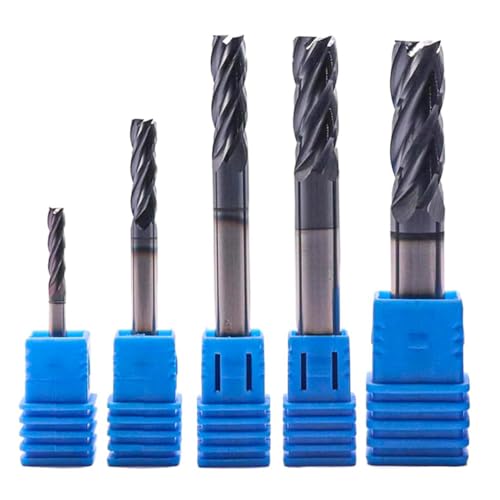 Image of BestParts High Performance 5Pcs Solid Carbide End Mills Set 1 /8 inch, 3 /16 inch, 1 /4 inch, 5 /16 inch, 3 /8 inch - AlTiN Coated, 4 Flute, 35 Degree Helix, End Mill Bit Set, CNC Router Bit