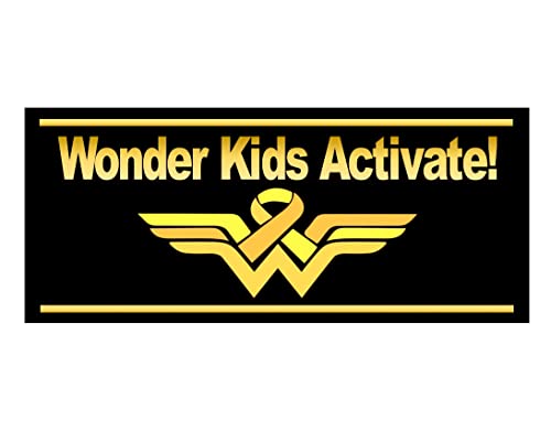 Wonder Kids Activate! (5 Pack) 7" x 3" Pediatrac Cancer Stickers for Car Truck Laptop Window - Show Your Support for Cancer Research!
