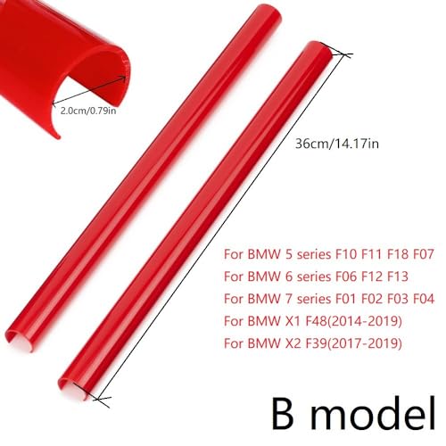 Image of Car Grill Inserts Trims for BMW 5 6 7 X1 X2 Series F07 F10 F11 F06 F12 F13 F01 F02 F03 F04 F48 F39 Grill Stripes Grille Inserts Stripes Wrap(Red)