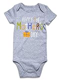 UNICOMIDEA Mother's Day Newborn Outfits Short Sleeves Funny Baby Bodysuit 0-3 Months Baby Boy's Clothing Happy 1st Mother's Day Romper Casual Infant Girls Playsuit
