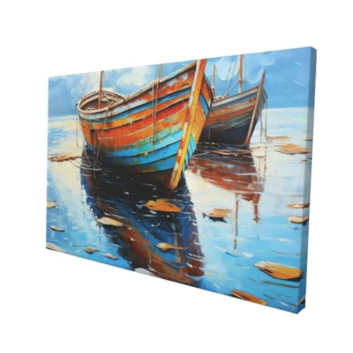 Toile murale moderne encadrée prête à accrocher tableau 45x30cm - 2