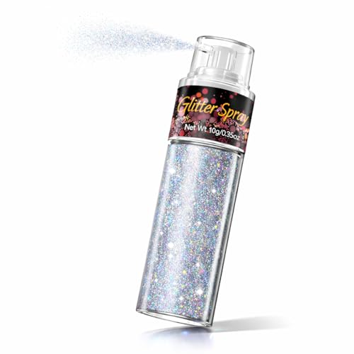 Sovano Hair & Body Glitter Dry Powder Holographic Body Glitter for Hair Face and Skin Ultra Fine Shimmer Spray Highlighter Long Lasting Sparkle Makeup for Festivals Parties Concerts Rave
