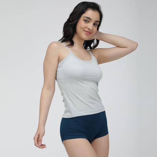 Image of Amul Comfy Pack of 3 Pure Cotton Soft Light Weight Solid Women Camisole(Assorted Colours May Vary)