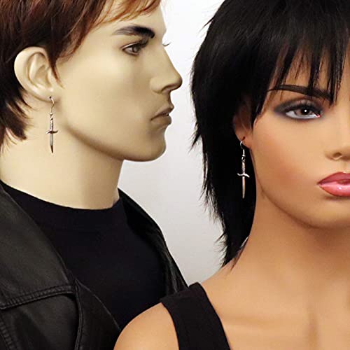 Gothic Dagger Sword Pirate Medieval Renaissance Silver Finish Dangle Earrings2