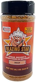 Blazing Star Sugar Free Beef Rub – Bold BBQ Seasoning and Spice Blend – Great for Beef, Chicken, Pork, and Vegetables – Perfect for Grilling, Smoking, and BBQ – Veteran Owned (12.1 oz)