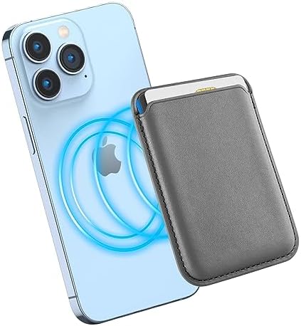 Magnetic Card Wallet Holder with MagSafe for iPhone 14 Pro Max/14 Plus/14 Pro/14,iPhone 13 Pro Max/13 Pro/13/13 Mini, for iPhone 12/12 Pro/12 Max/12 Mini,SkyGrey